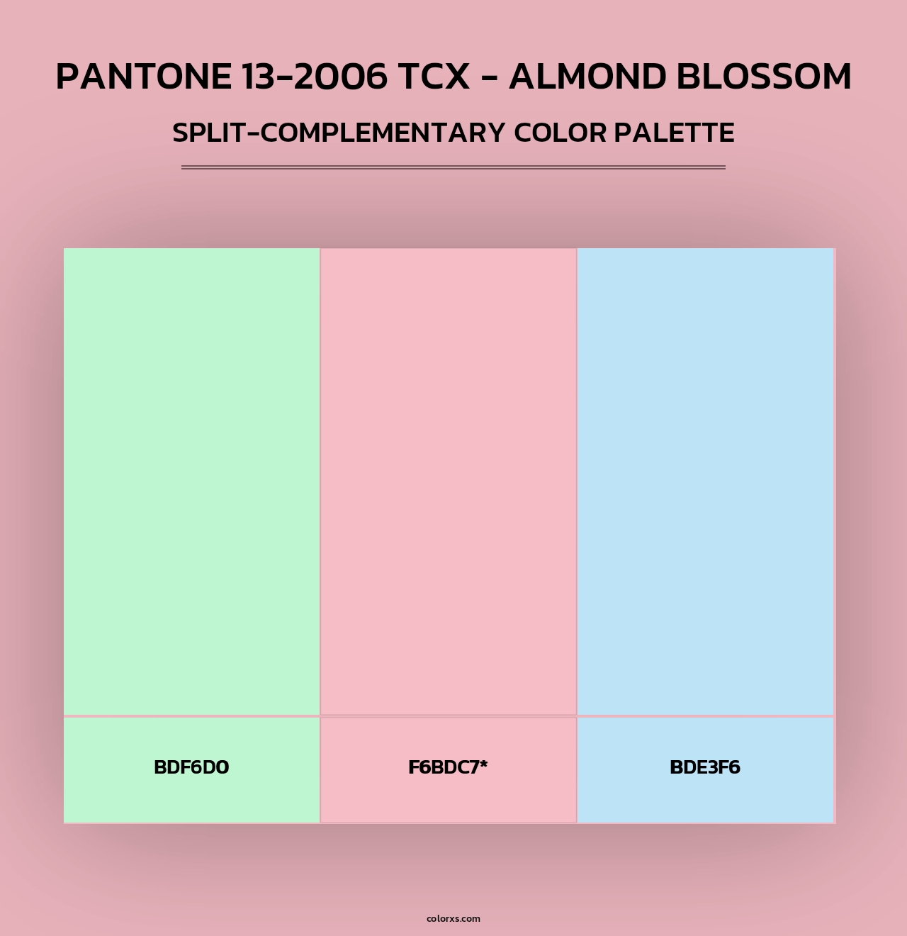 PANTONE 13-2006 TCX - Almond Blossom - Split-Complementary Color Palette