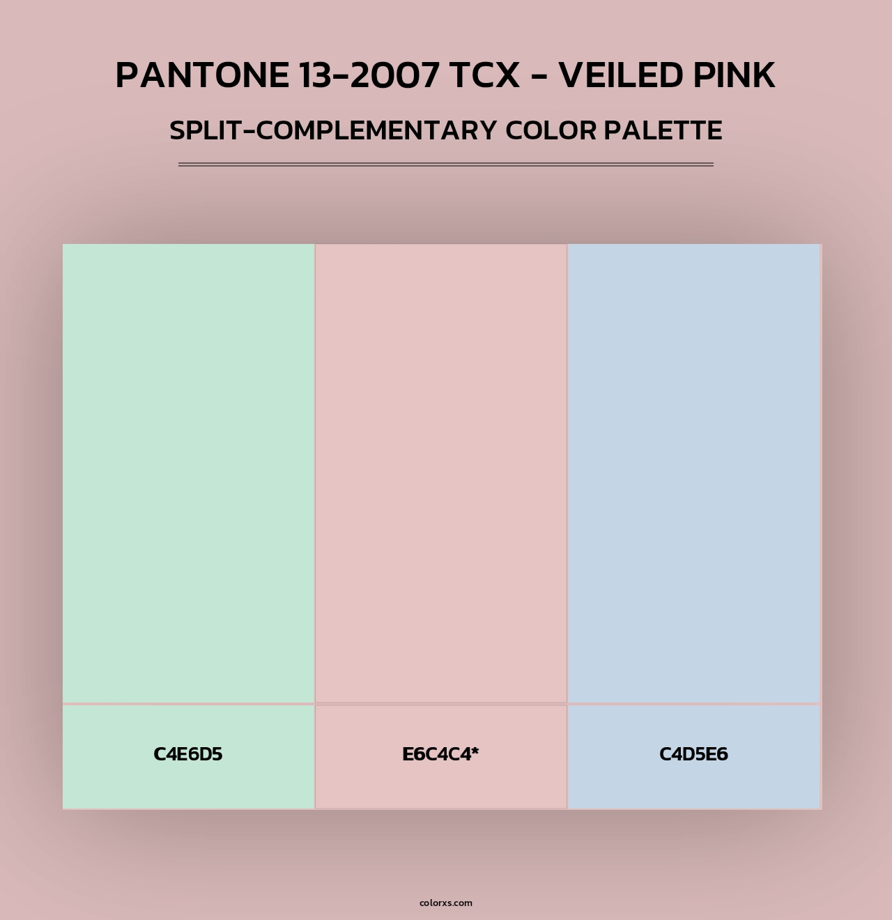 PANTONE 13-2007 TCX - Veiled Pink - Split-Complementary Color Palette