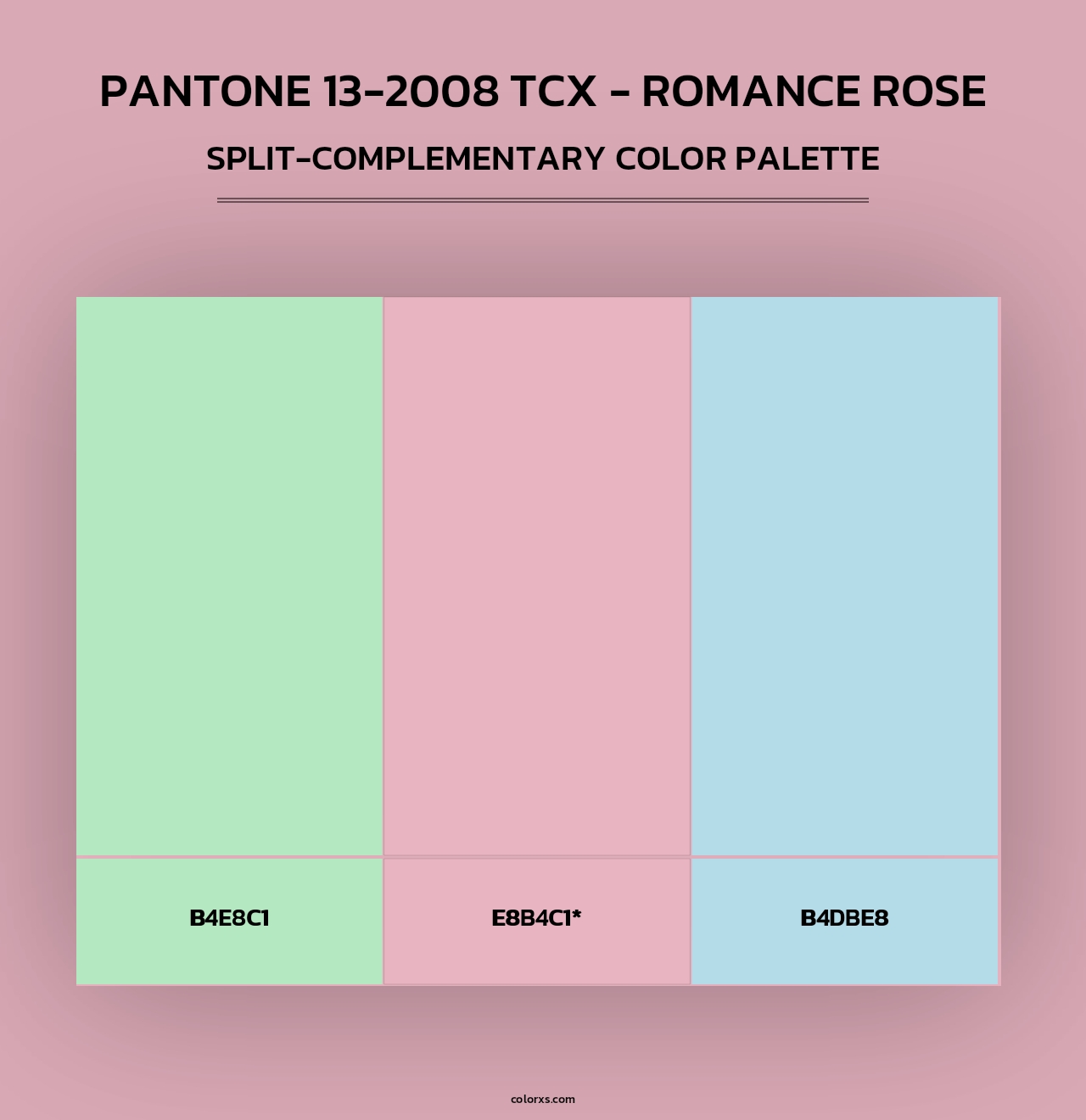 PANTONE 13-2008 TCX - Romance Rose - Split-Complementary Color Palette