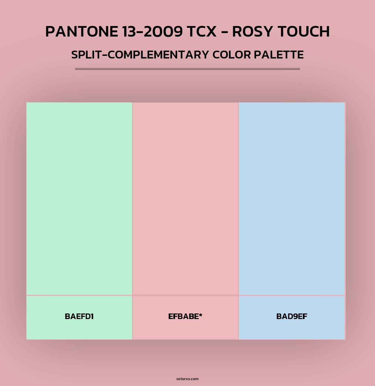 PANTONE 13-2009 TCX - Rosy Touch - Split-Complementary Color Palette