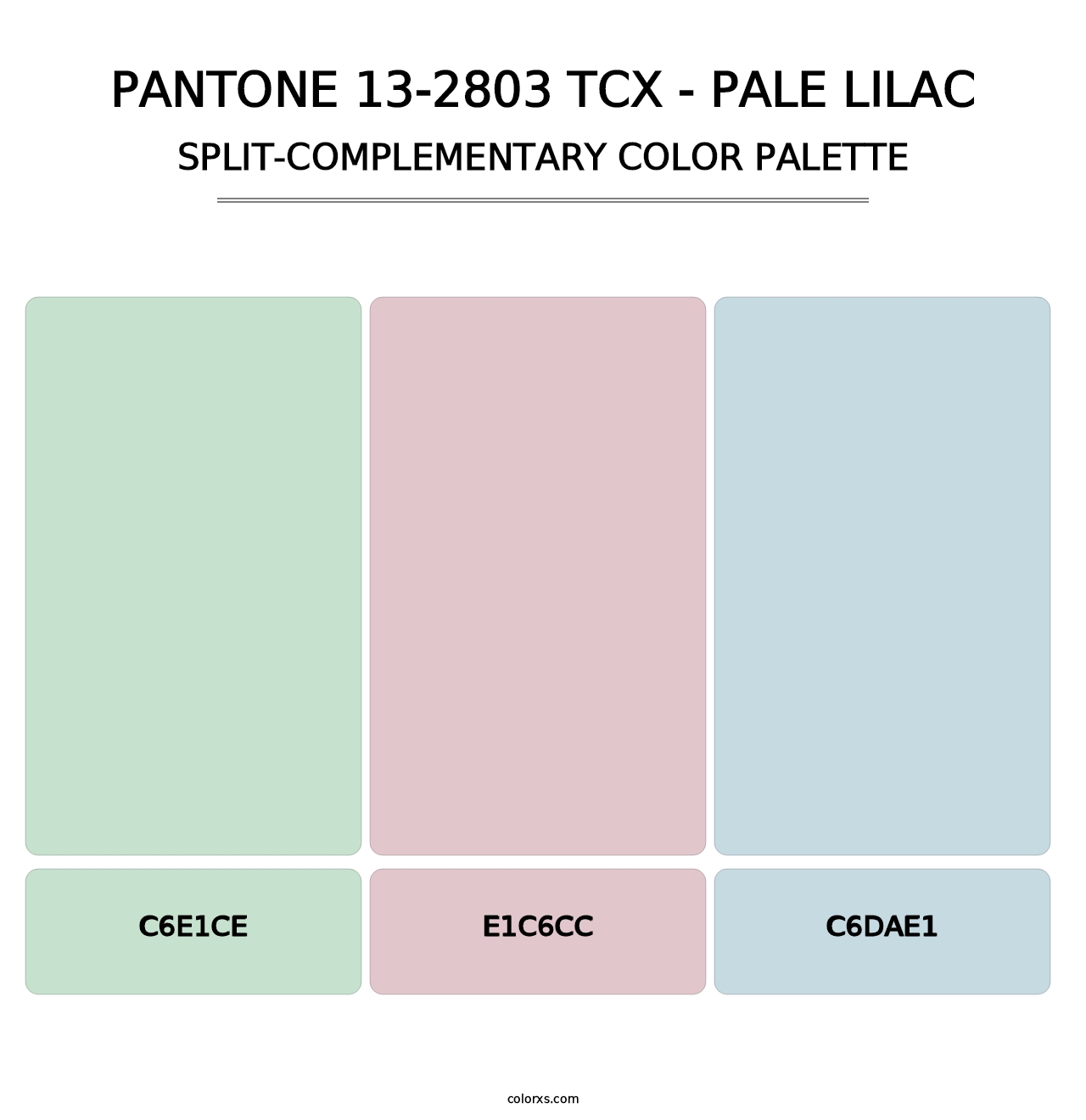 PANTONE 13-2803 TCX - Pale Lilac - Split-Complementary Color Palette