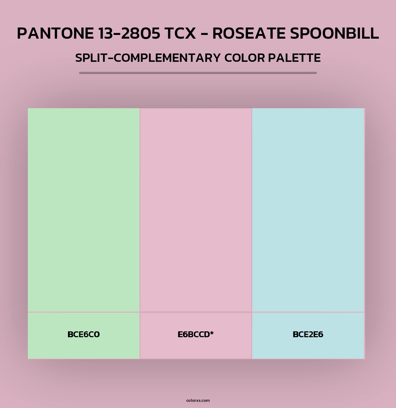 PANTONE 13-2805 TCX - Roseate Spoonbill - Split-Complementary Color Palette