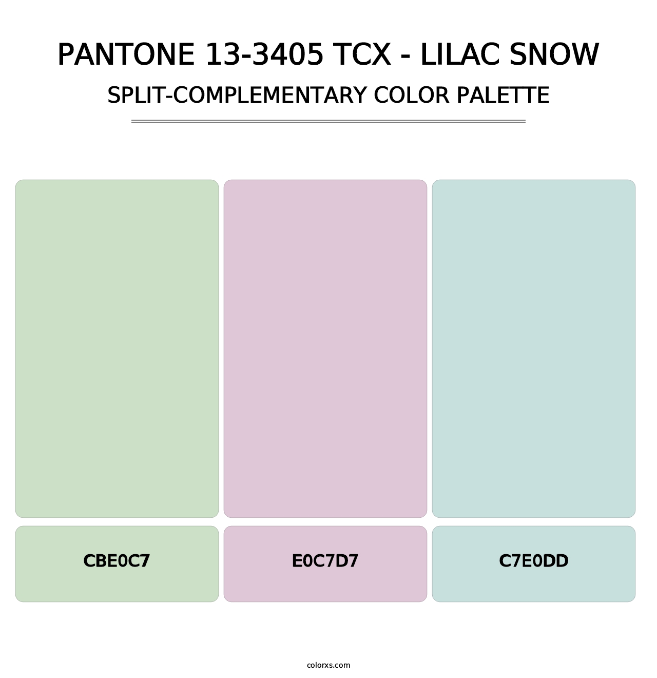 PANTONE 13-3405 TCX - Lilac Snow - Split-Complementary Color Palette