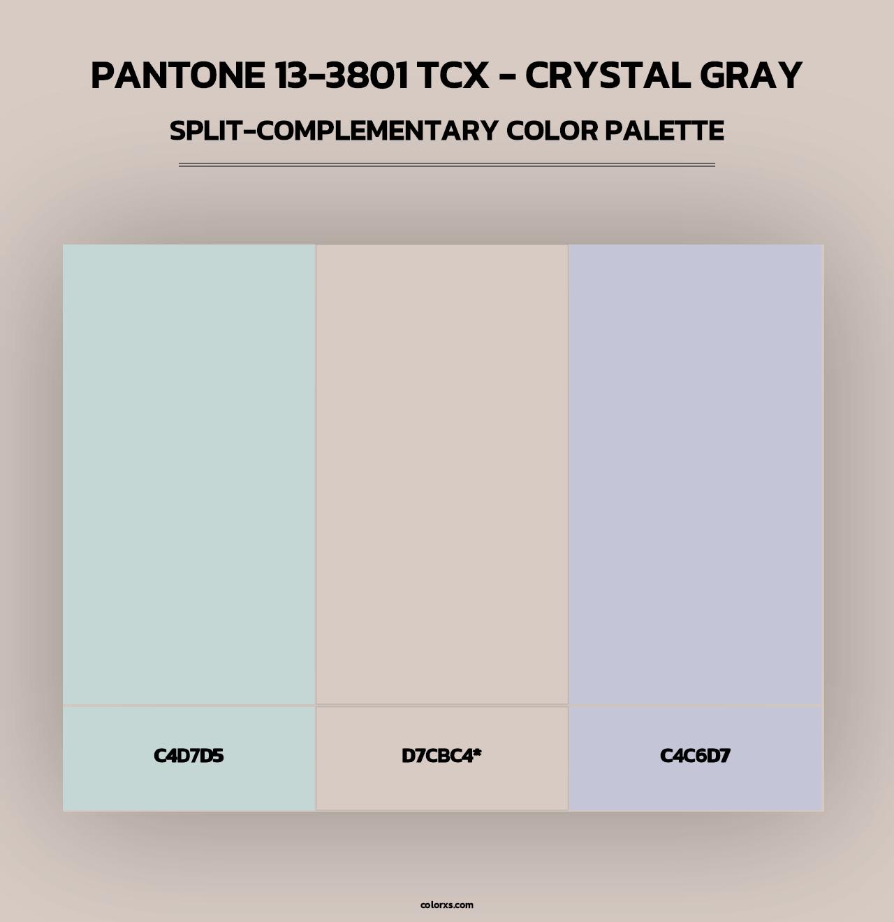 PANTONE 13-3801 TCX - Crystal Gray - Split-Complementary Color Palette
