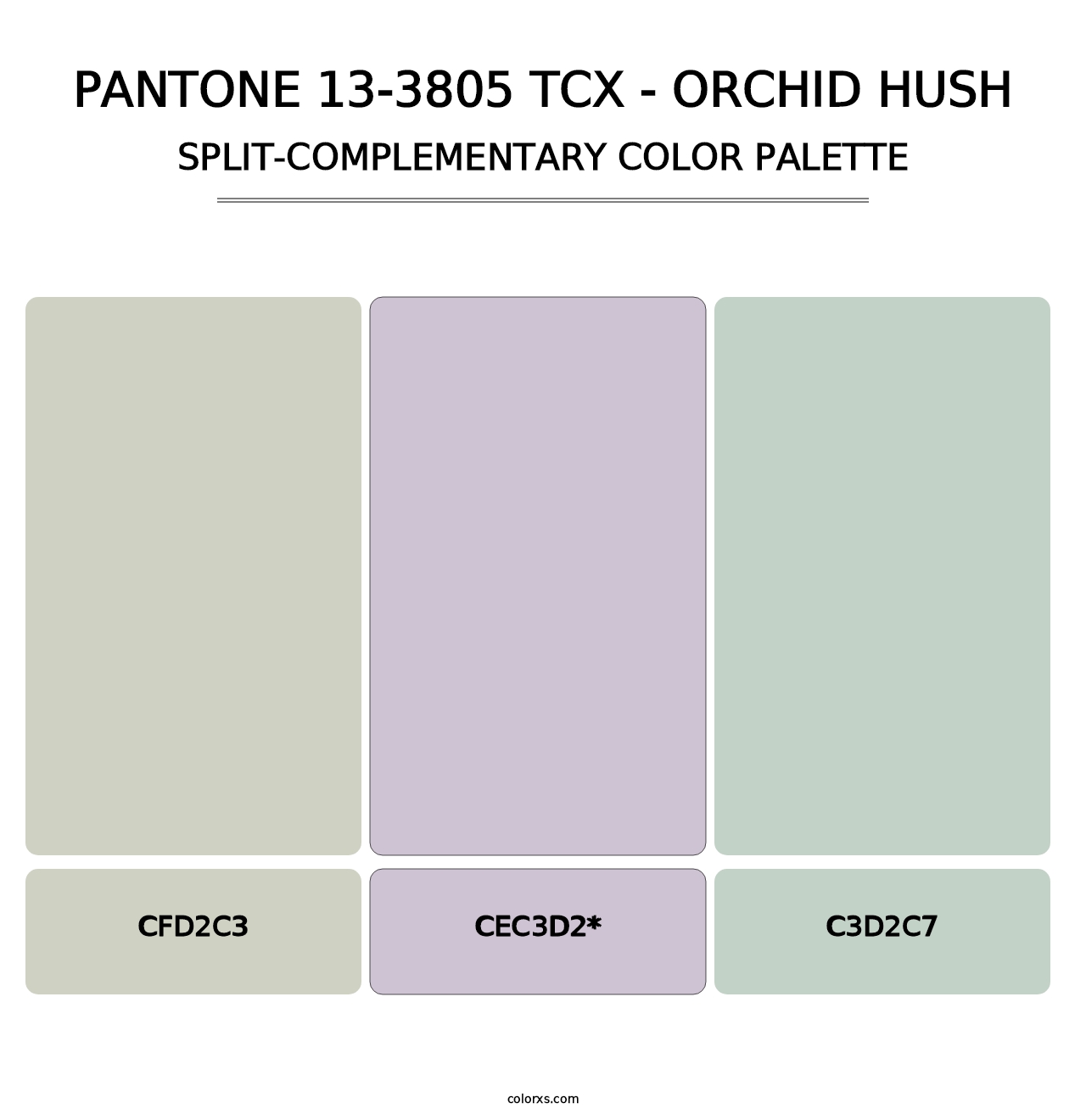 PANTONE 13-3805 TCX - Orchid Hush - Split-Complementary Color Palette
