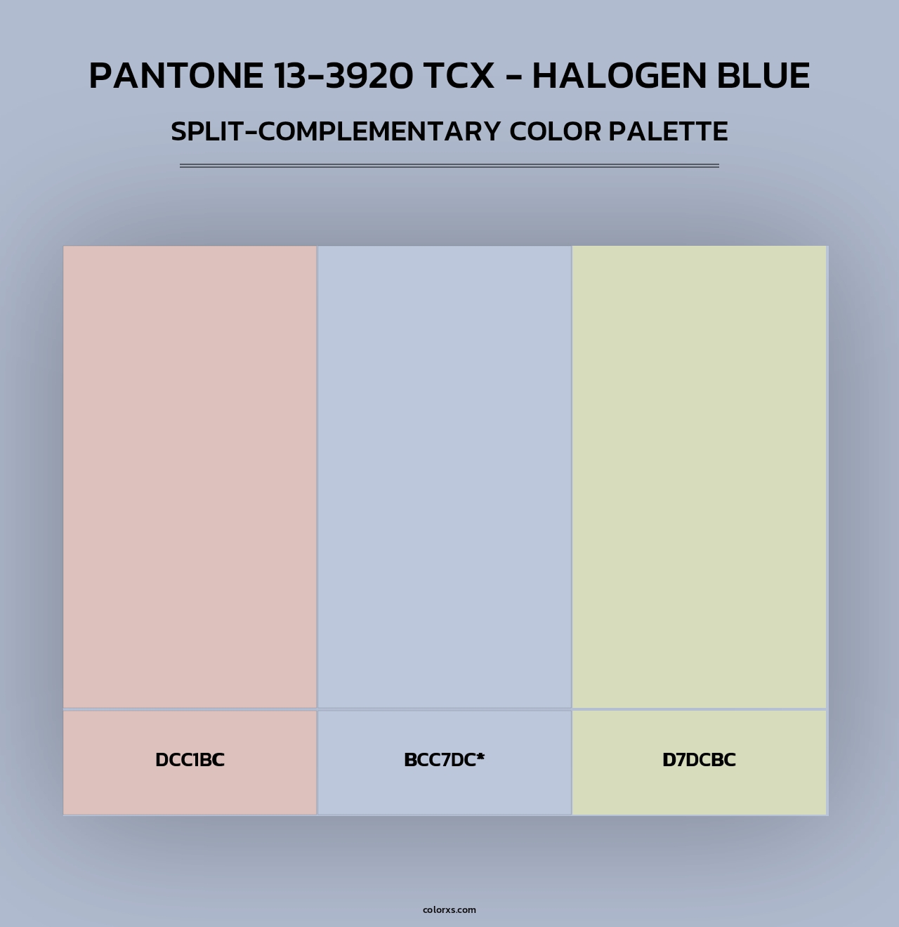 Pantone 13-3920 TCX - Halogen Blue - Split-Complementary Color Palette