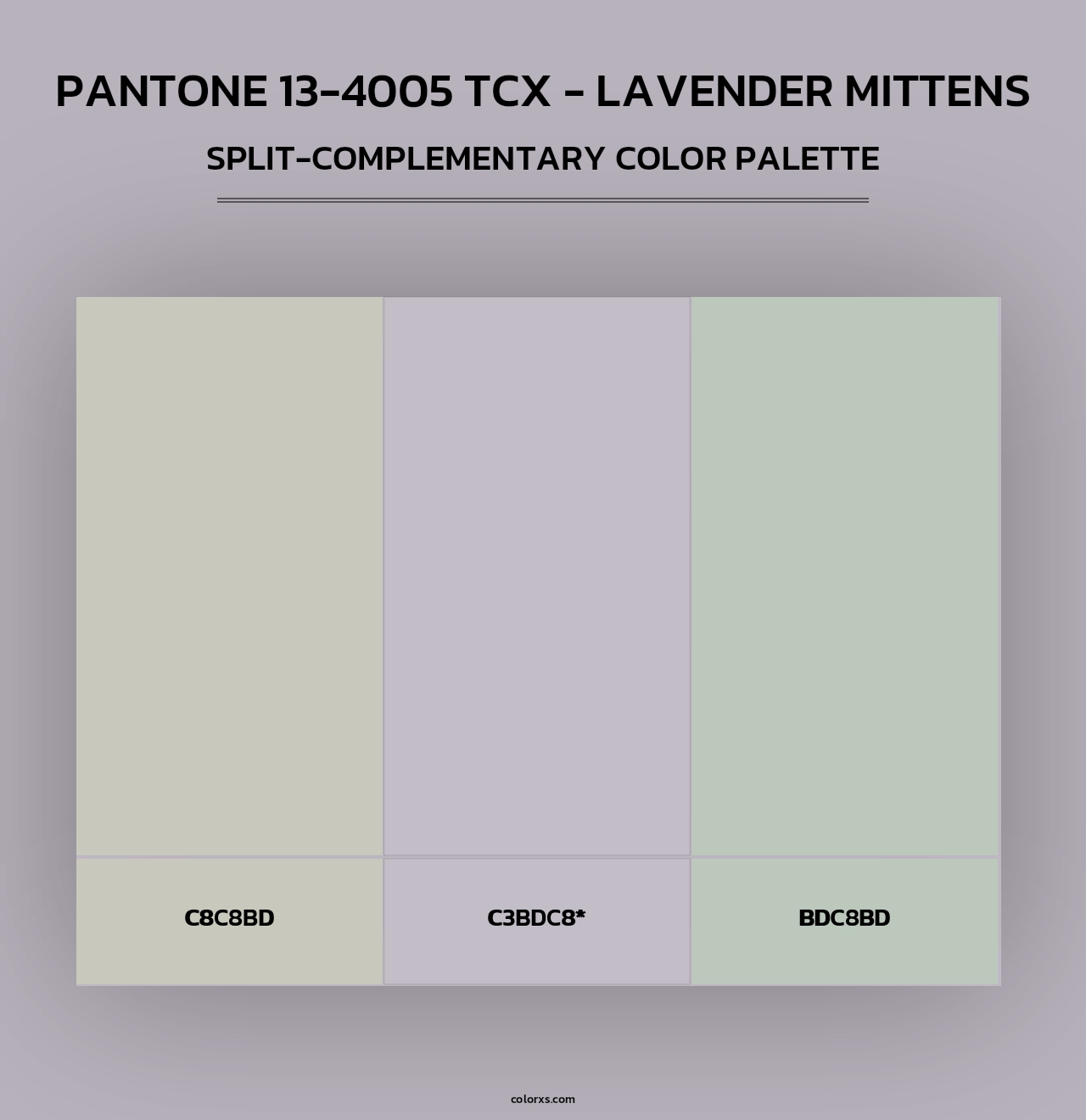 Pantone 13-4005 TCX - Lavender Mittens - Split-Complementary Color Palette