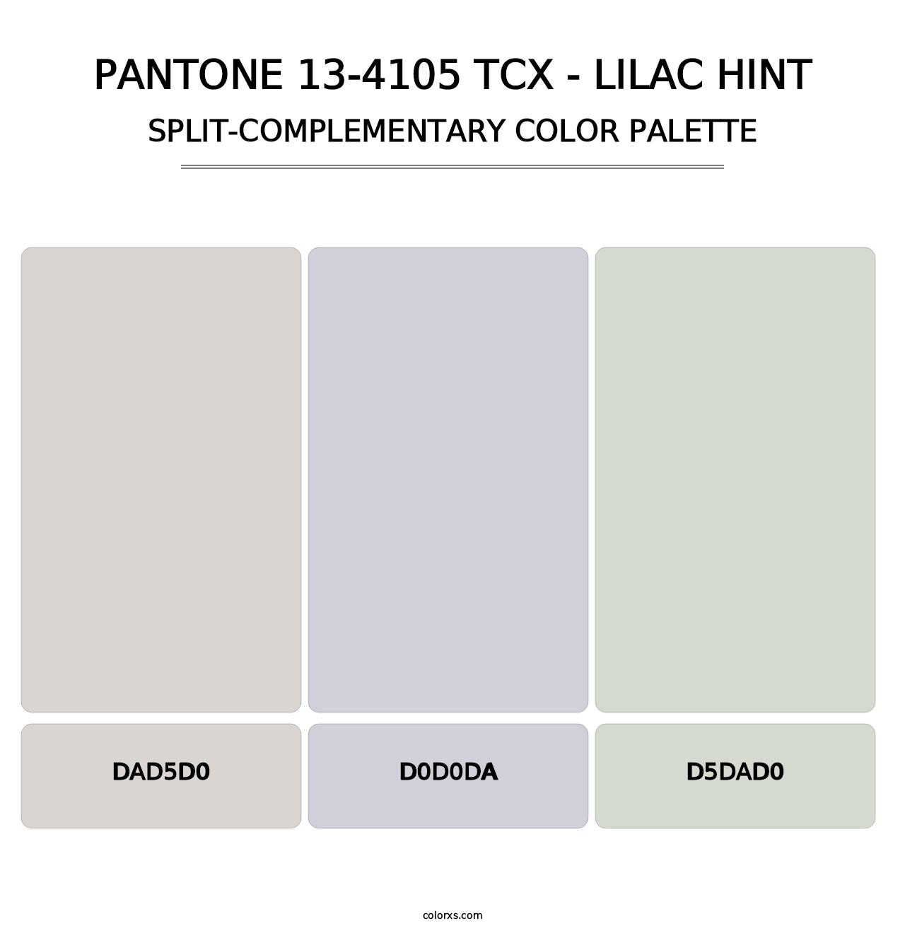 PANTONE 13-4105 TCX - Lilac Hint - Split-Complementary Color Palette