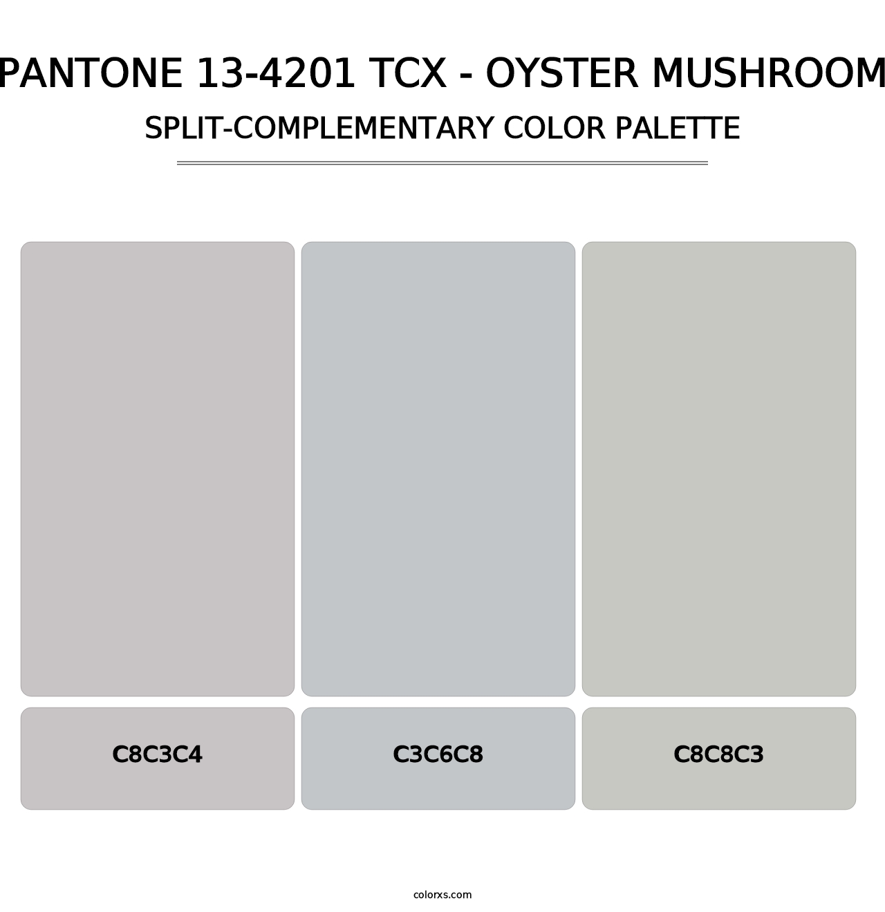 PANTONE 13-4201 TCX - Oyster Mushroom - Split-Complementary Color Palette