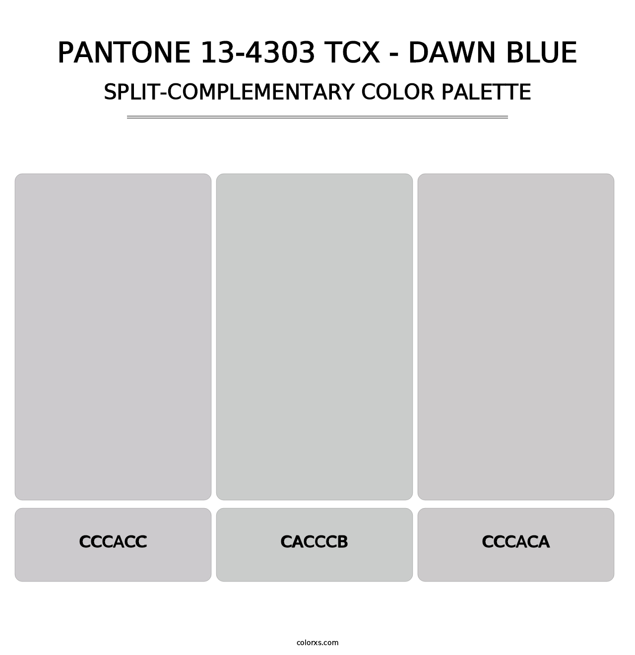 PANTONE 13-4303 TCX - Dawn Blue - Split-Complementary Color Palette