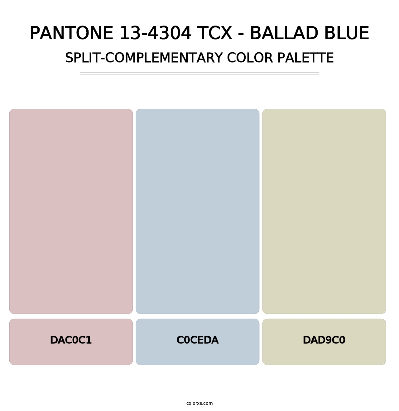 PANTONE 13-4304 TCX - Ballad Blue - Split-Complementary Color Palette