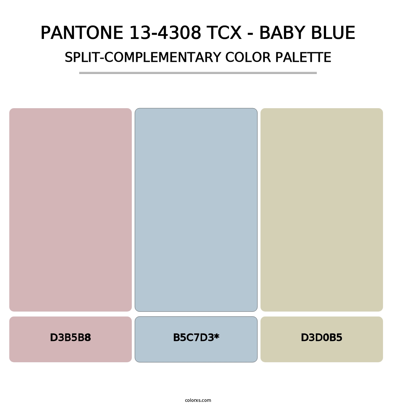 PANTONE 13-4308 TCX - Baby Blue - Split-Complementary Color Palette