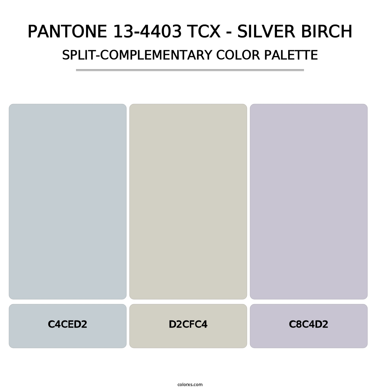 PANTONE 13-4403 TCX - Silver Birch - Split-Complementary Color Palette