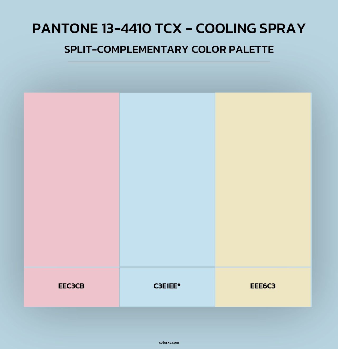 PANTONE 13-4410 TCX - Cooling Spray - Split-Complementary Color Palette