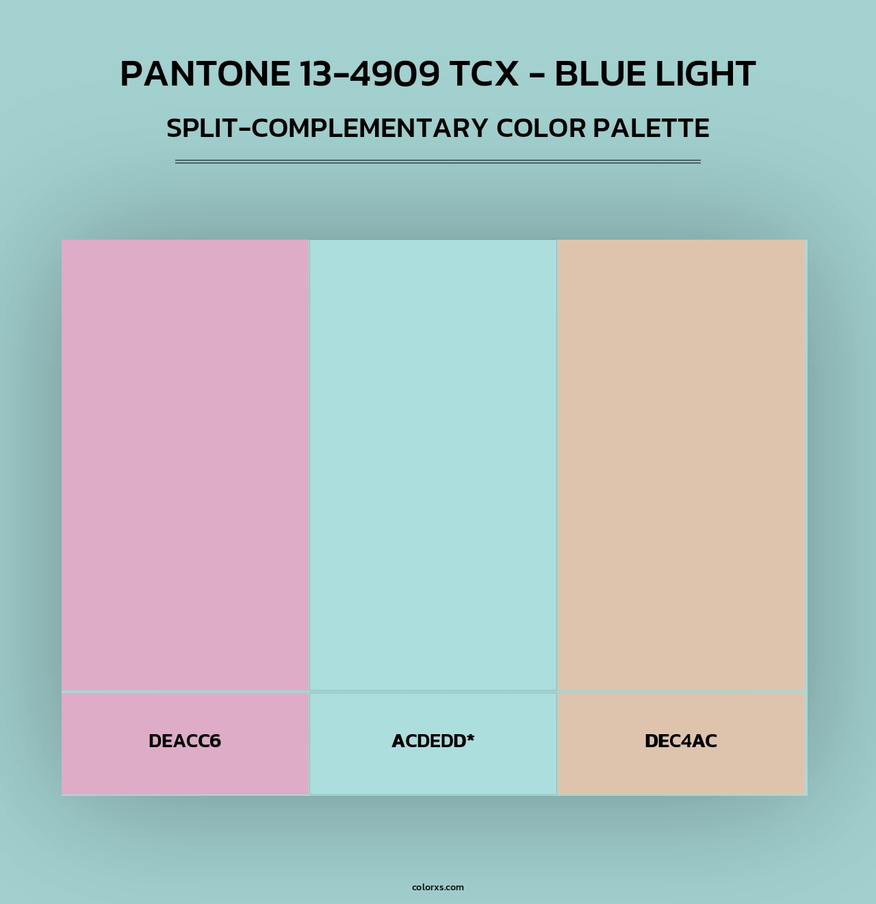 PANTONE 13-4909 TCX - Blue Light - Split-Complementary Color Palette