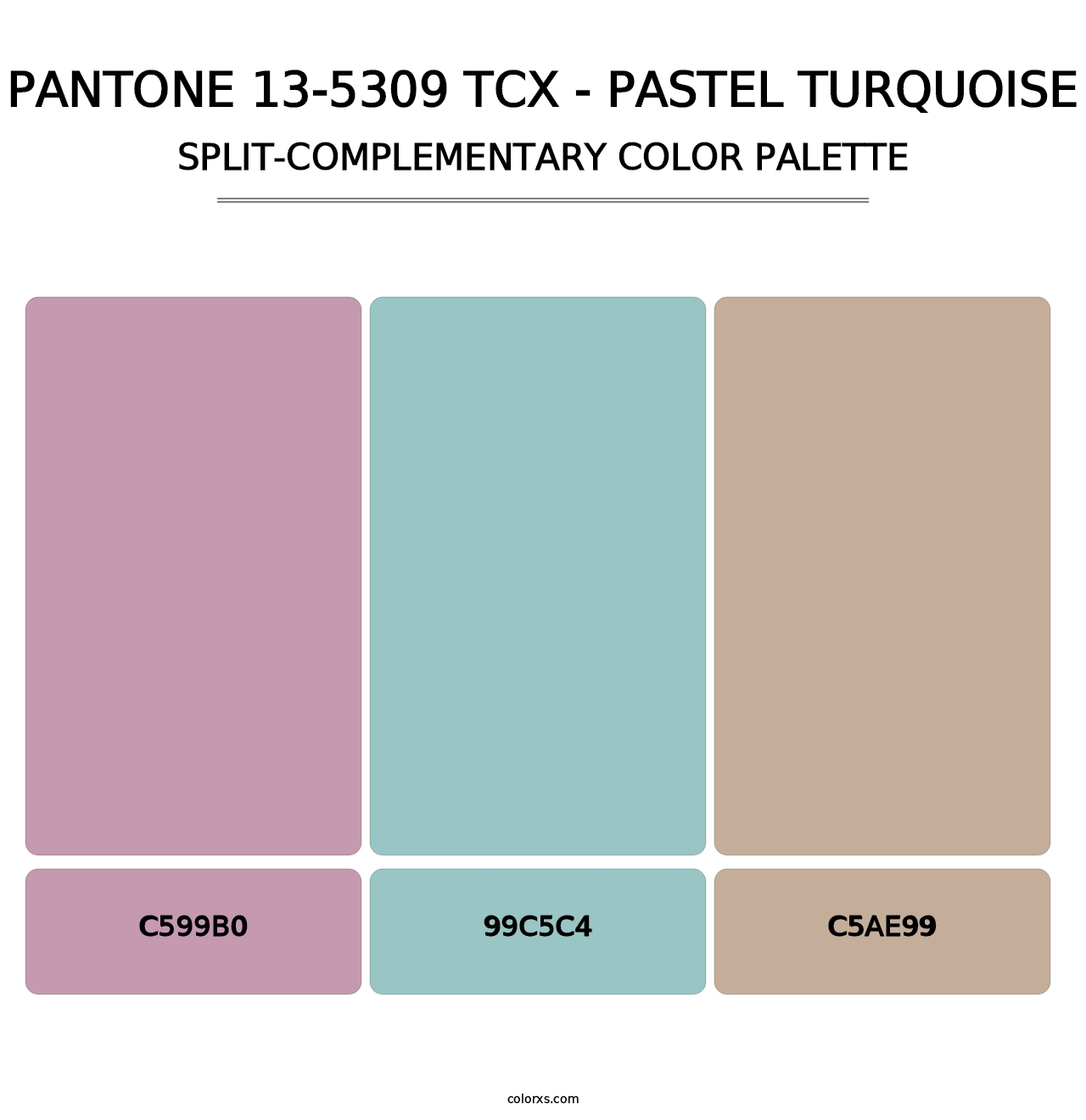 PANTONE 13-5309 TCX - Pastel Turquoise - Split-Complementary Color Palette