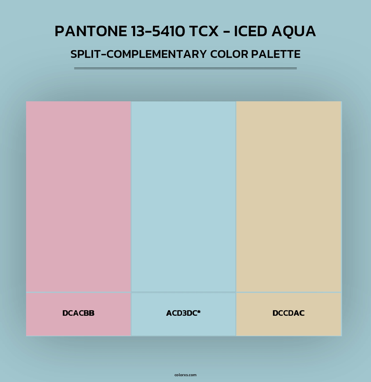 PANTONE 13-5410 TCX - Iced Aqua - Split-Complementary Color Palette