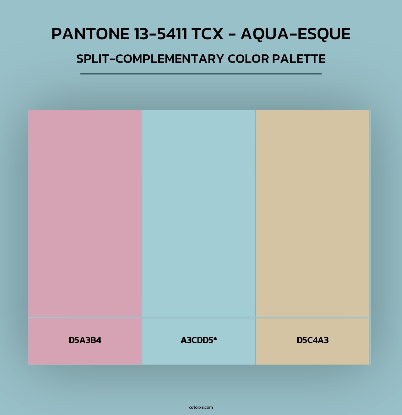 PANTONE 13-5411 TCX - Aqua-esque - Split-Complementary Color Palette