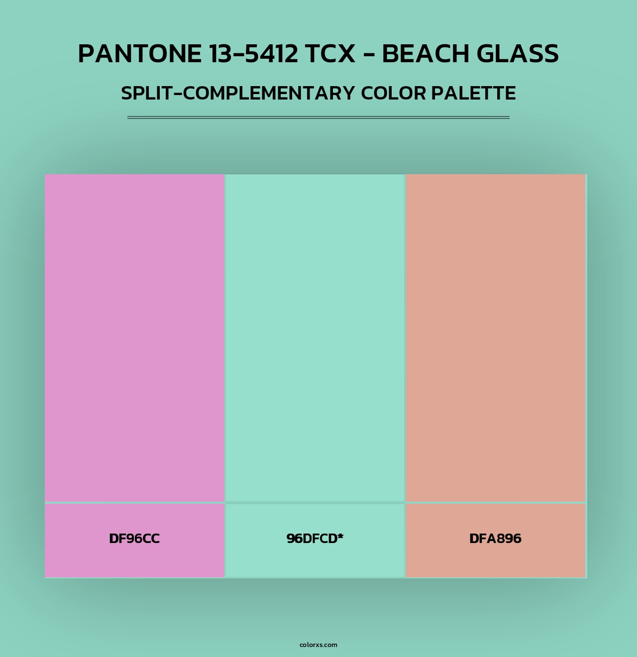 PANTONE 13-5412 TCX - Beach Glass - Split-Complementary Color Palette