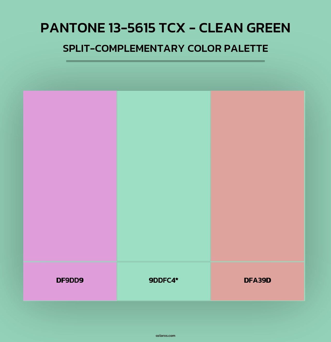 PANTONE 13-5615 TCX - Clean Green - Split-Complementary Color Palette