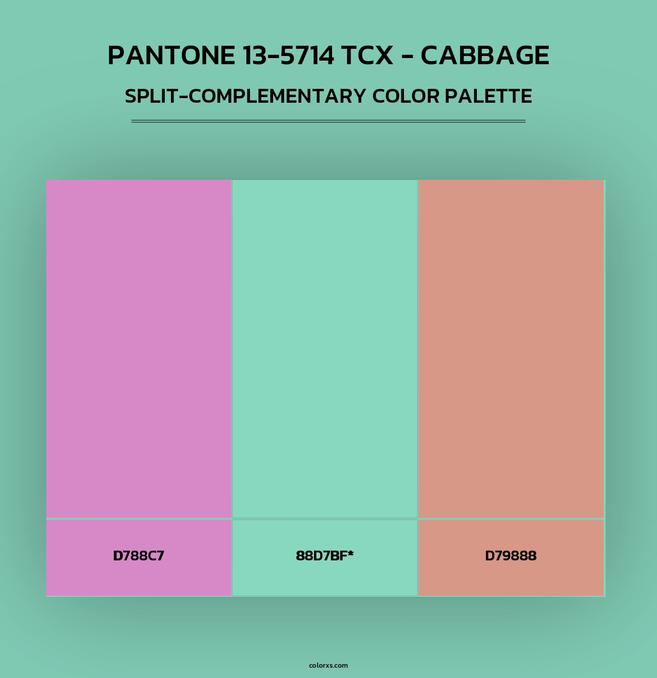 PANTONE 13-5714 TCX - Cabbage - Split-Complementary Color Palette