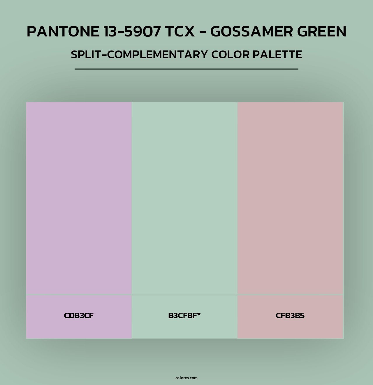 PANTONE 13-5907 TCX - Gossamer Green - Split-Complementary Color Palette