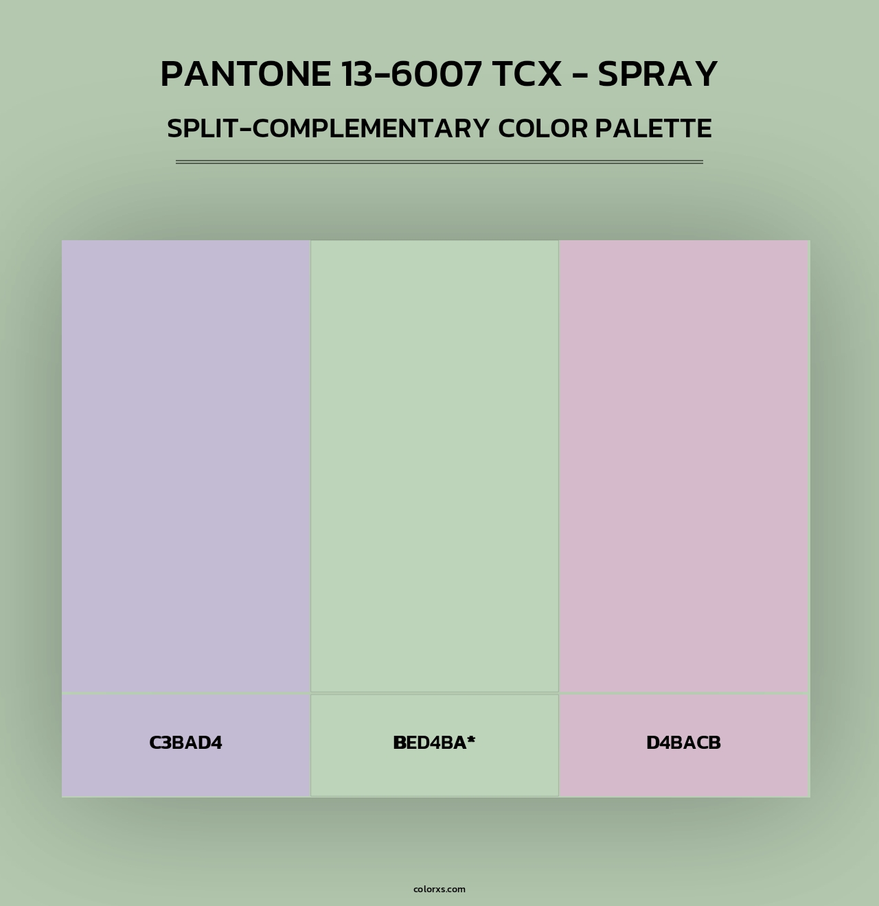 PANTONE 13-6007 TCX - Spray - Split-Complementary Color Palette