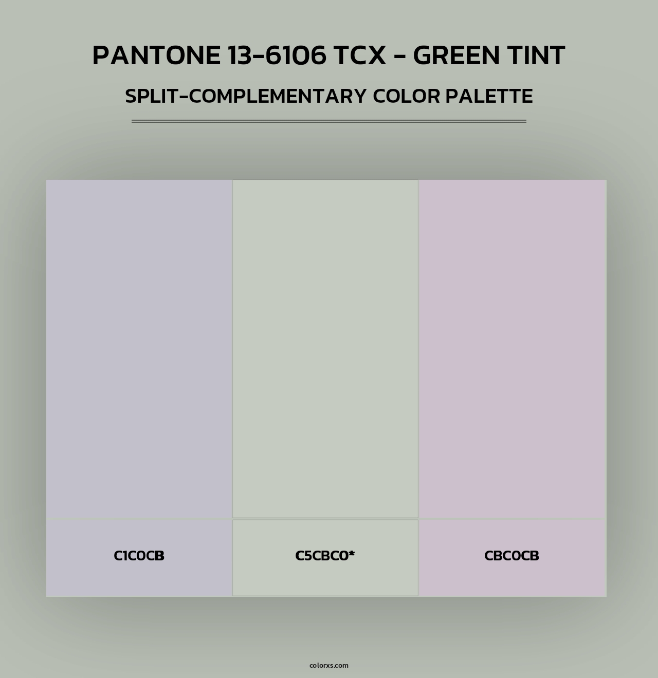 PANTONE 13-6106 TCX - Green Tint - Split-Complementary Color Palette
