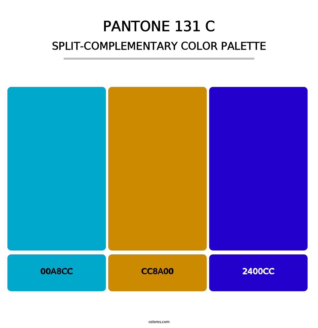 PANTONE 131 C - Split-Complementary Color Palette