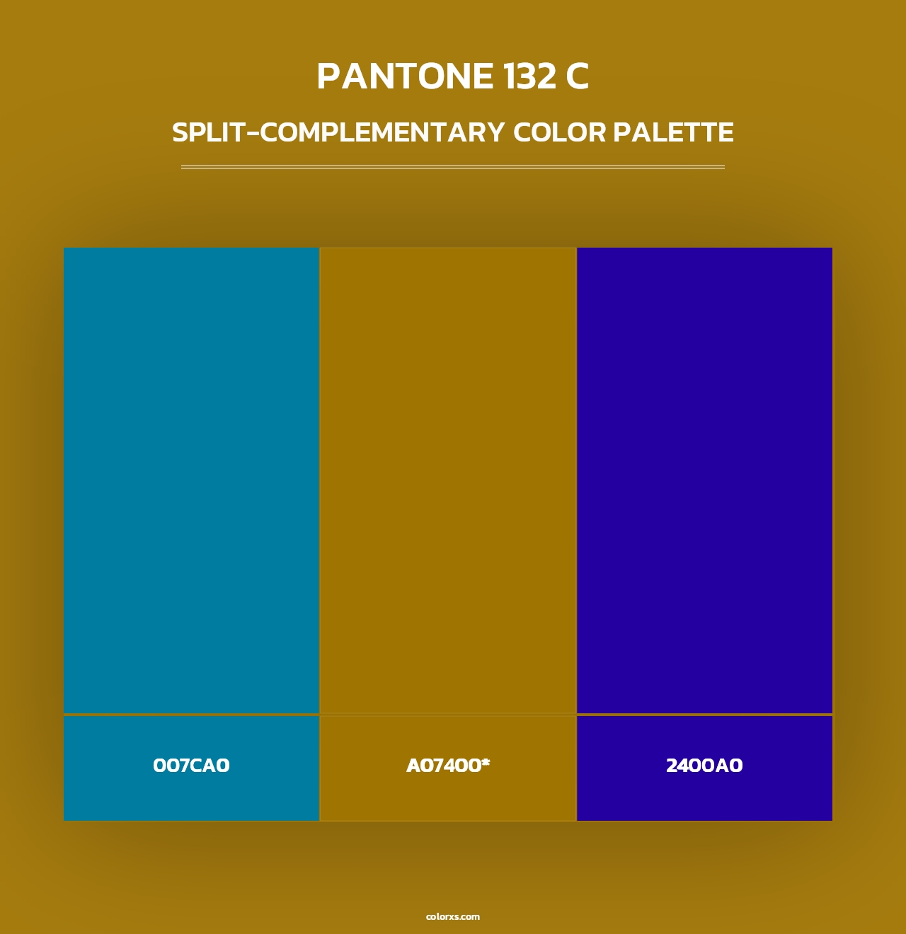 PANTONE 132 C - Split-Complementary Color Palette