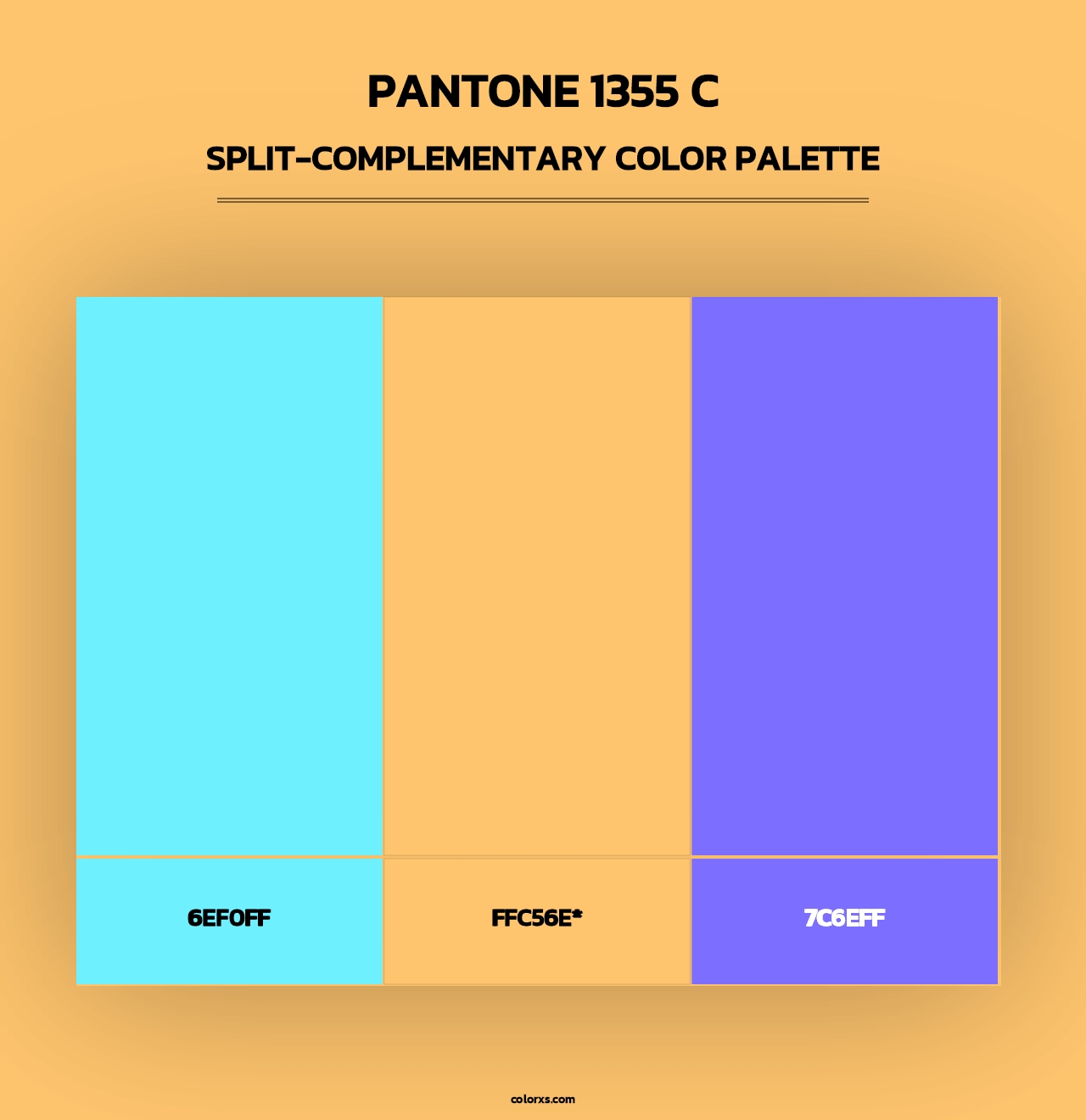 PANTONE 1355 C - Split-Complementary Color Palette