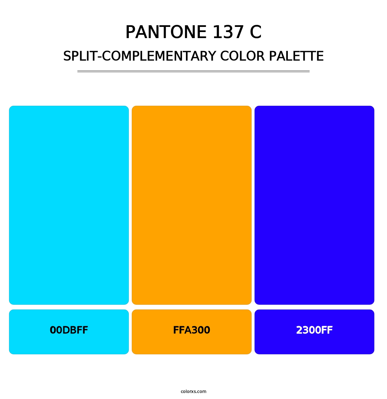 PANTONE 137 C - Split-Complementary Color Palette