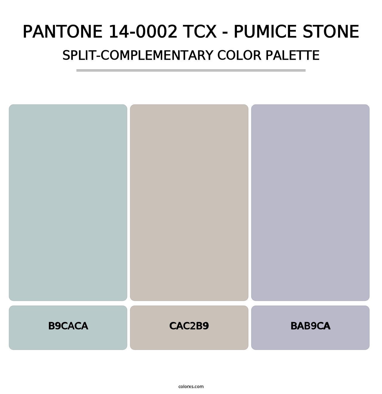 PANTONE 14-0002 TCX - Pumice Stone - Split-Complementary Color Palette