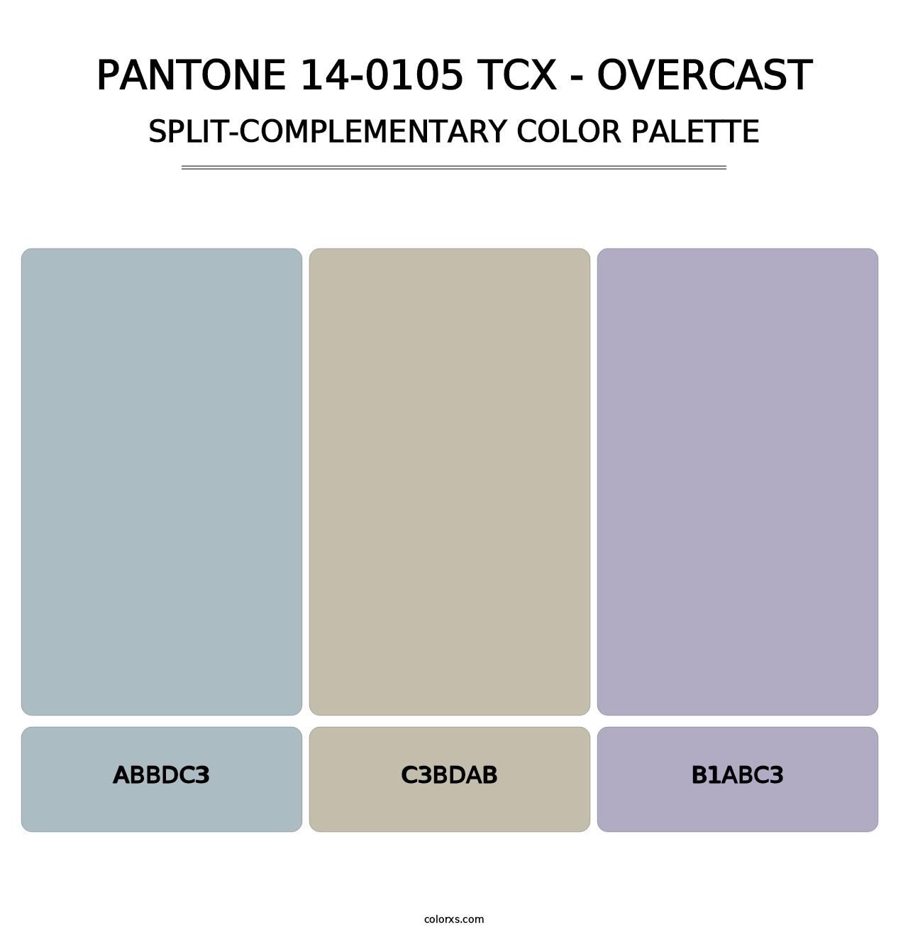PANTONE 14-0105 TCX - Overcast - Split-Complementary Color Palette