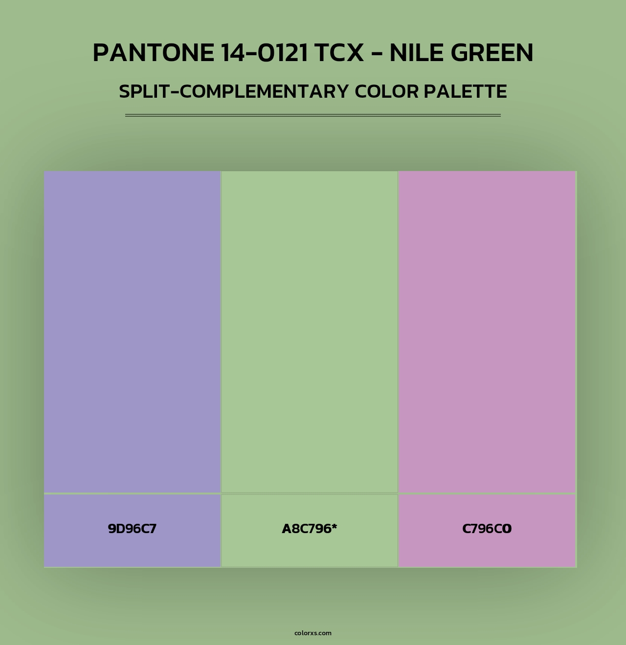PANTONE 14-0121 TCX - Nile Green - Split-Complementary Color Palette