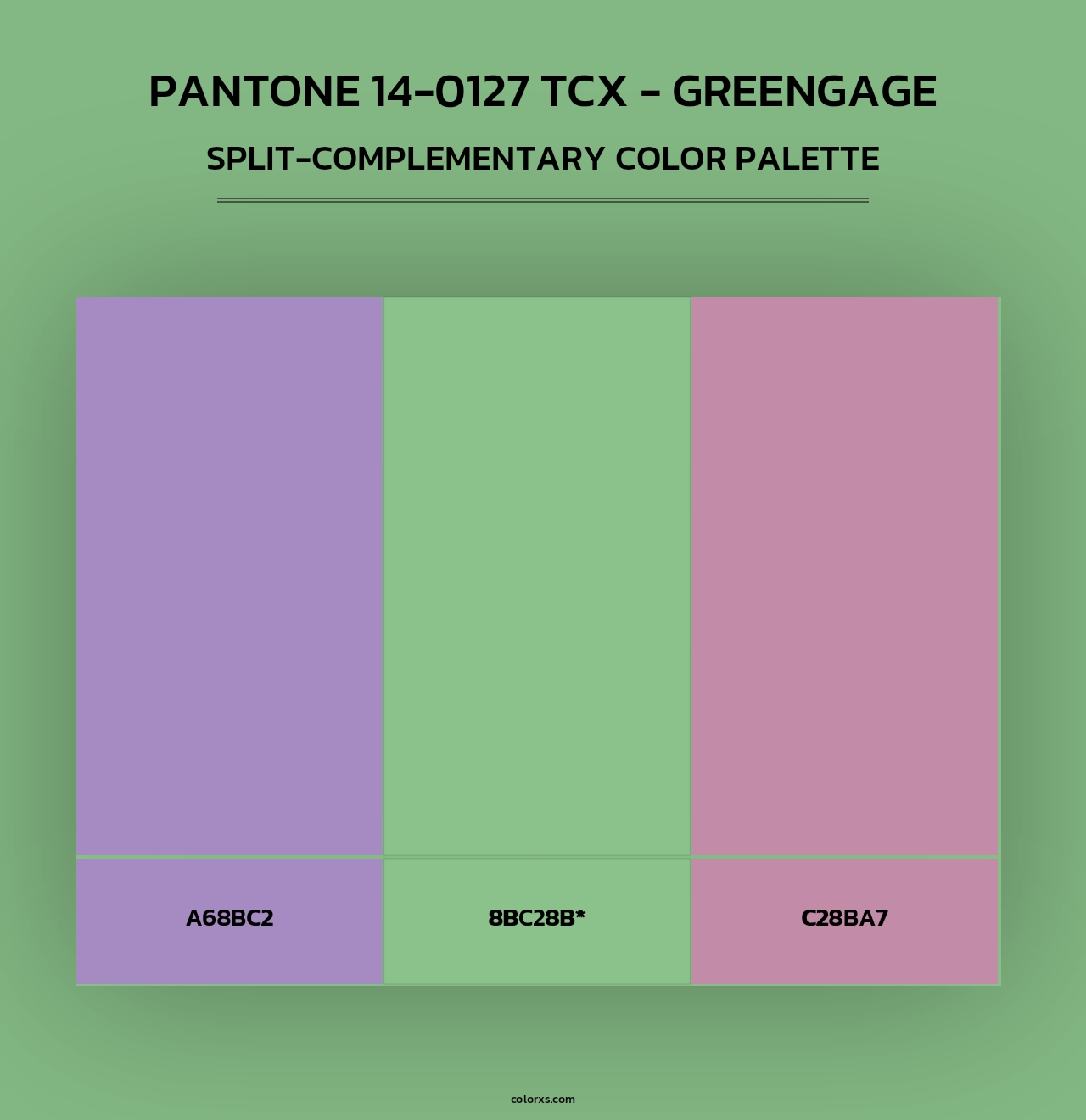 PANTONE 14-0127 TCX - Greengage - Split-Complementary Color Palette