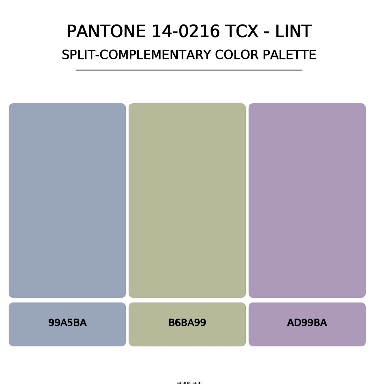 PANTONE 14-0216 TCX - Lint - Split-Complementary Color Palette