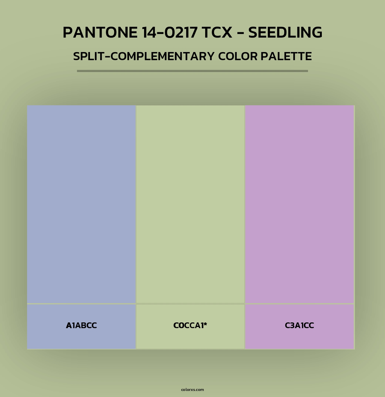 PANTONE 14-0217 TCX - Seedling - Split-Complementary Color Palette