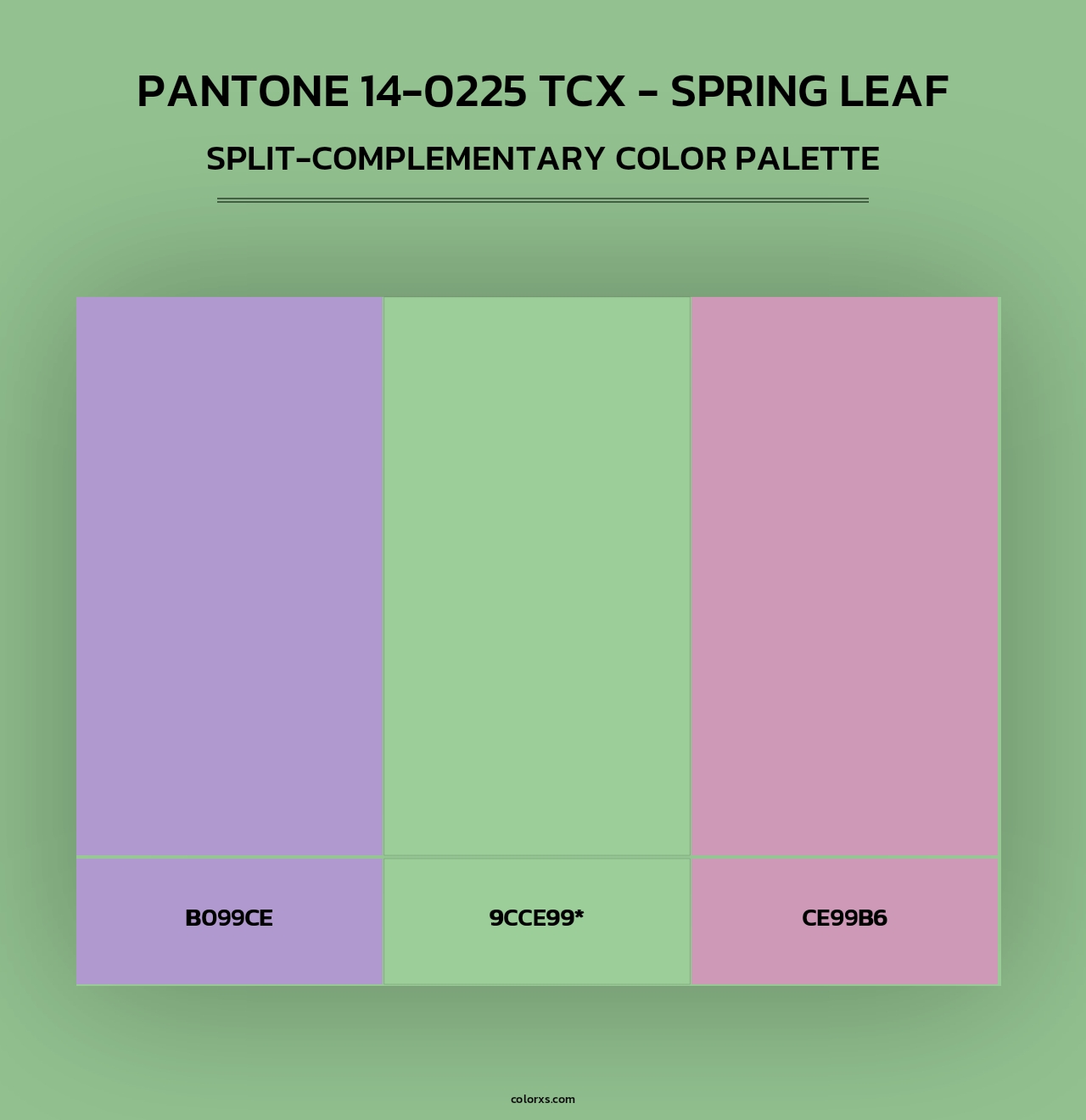 PANTONE 14-0225 TCX - Spring Leaf - Split-Complementary Color Palette
