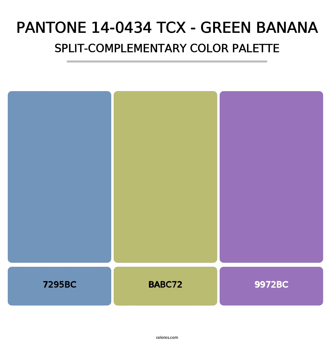 PANTONE 14-0434 TCX - Green Banana - Split-Complementary Color Palette