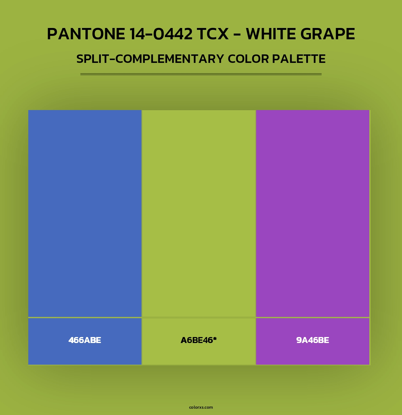 PANTONE 14-0442 TCX - White Grape - Split-Complementary Color Palette