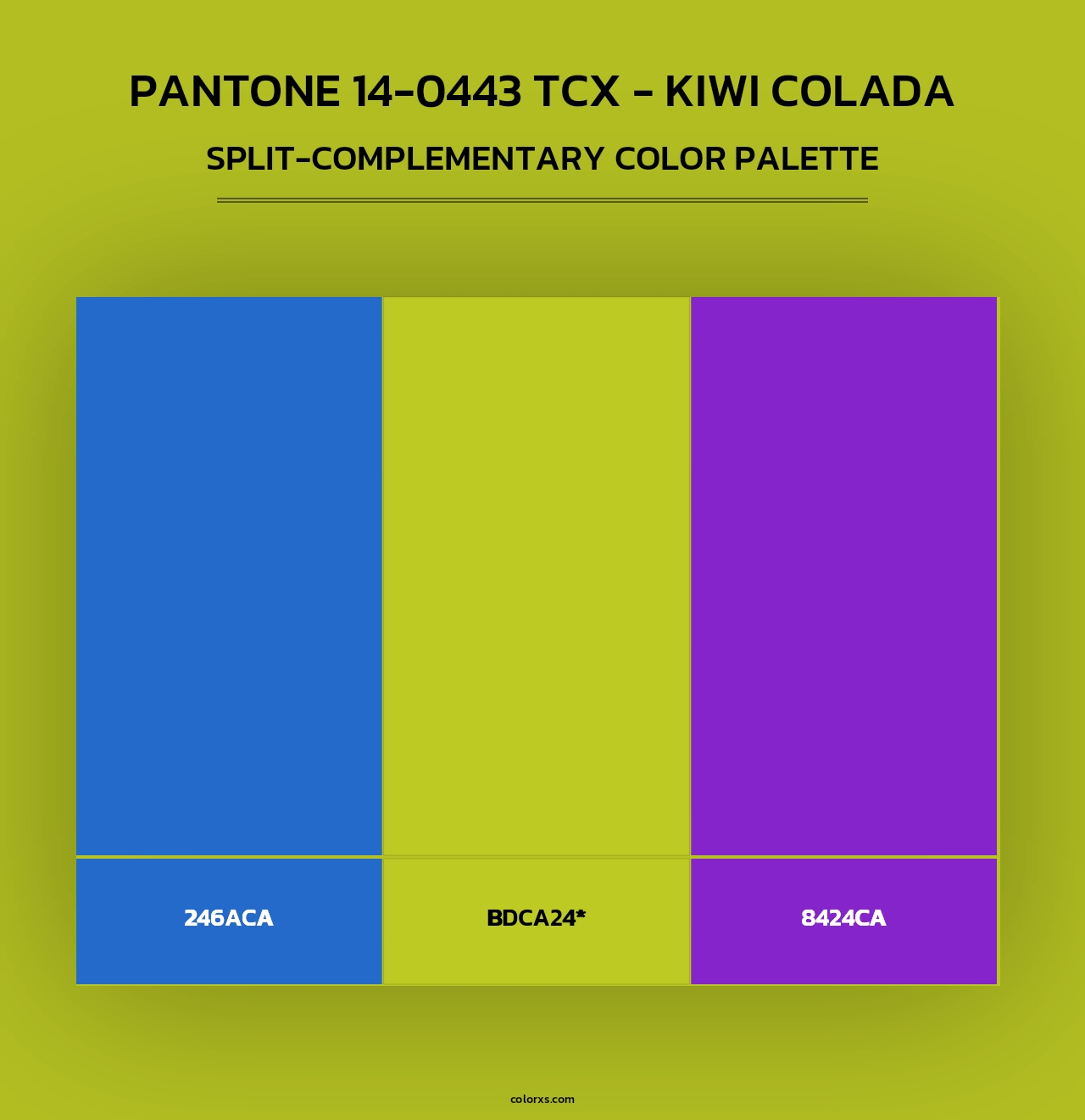 PANTONE 14-0443 TCX - Kiwi Colada - Split-Complementary Color Palette