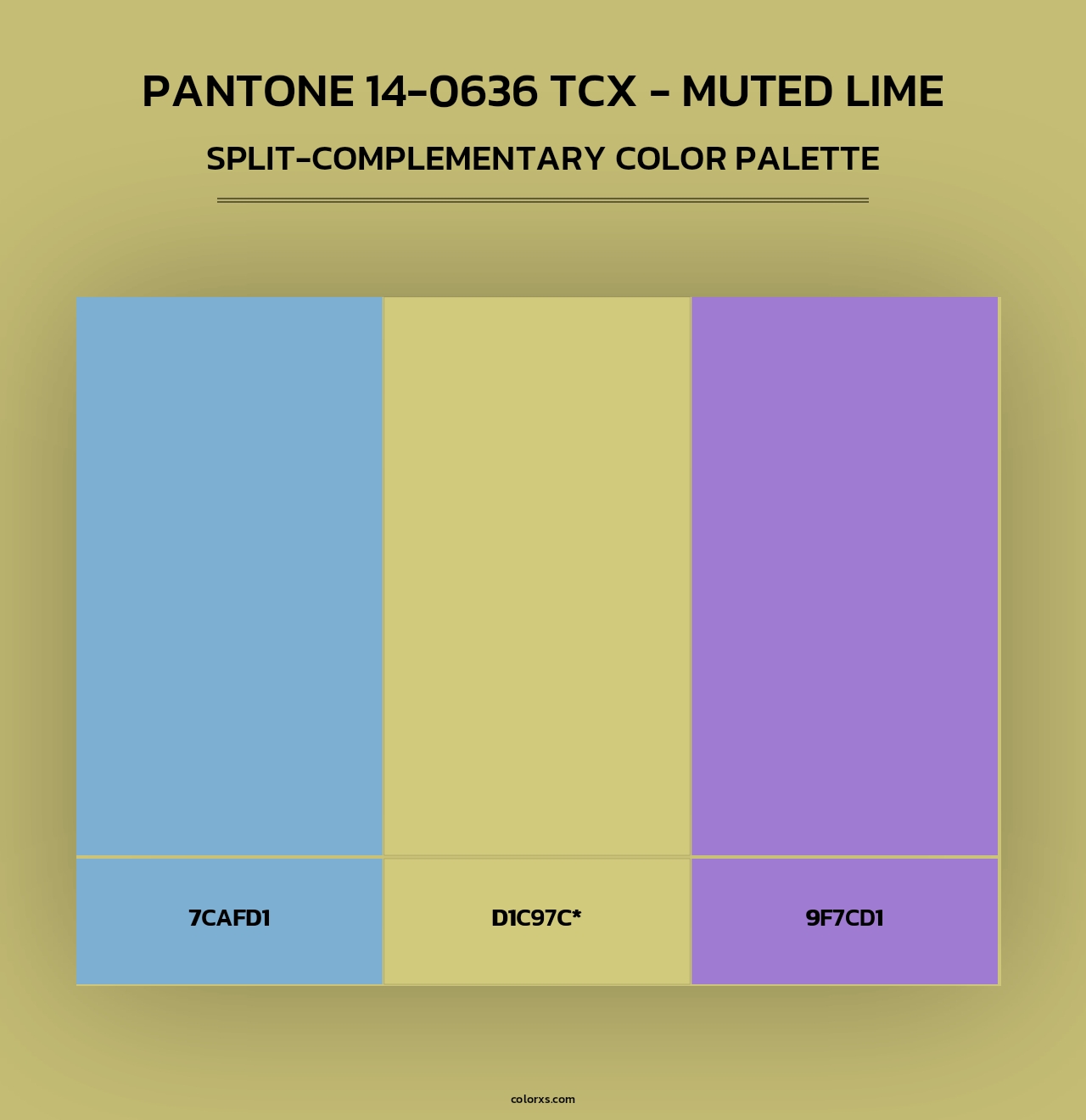 PANTONE 14-0636 TCX - Muted Lime - Split-Complementary Color Palette