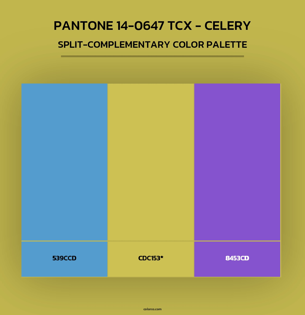 PANTONE 14-0647 TCX - Celery - Split-Complementary Color Palette