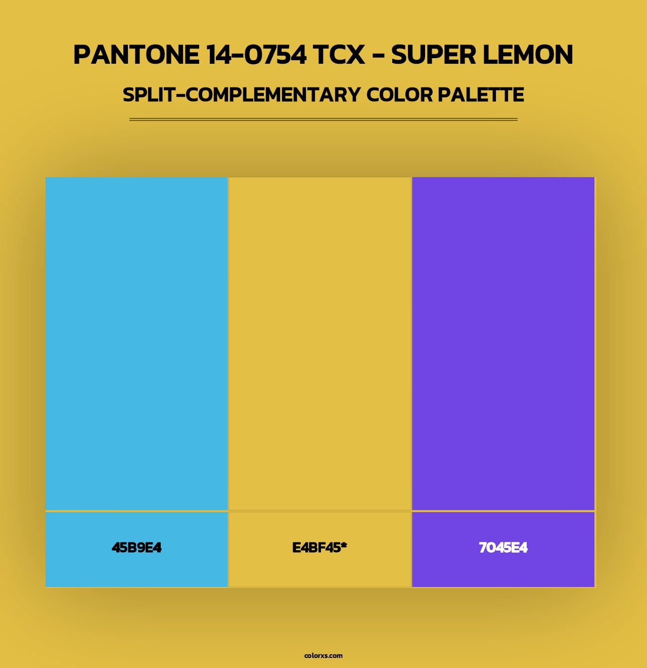 PANTONE 14-0754 TCX - Super Lemon - Split-Complementary Color Palette