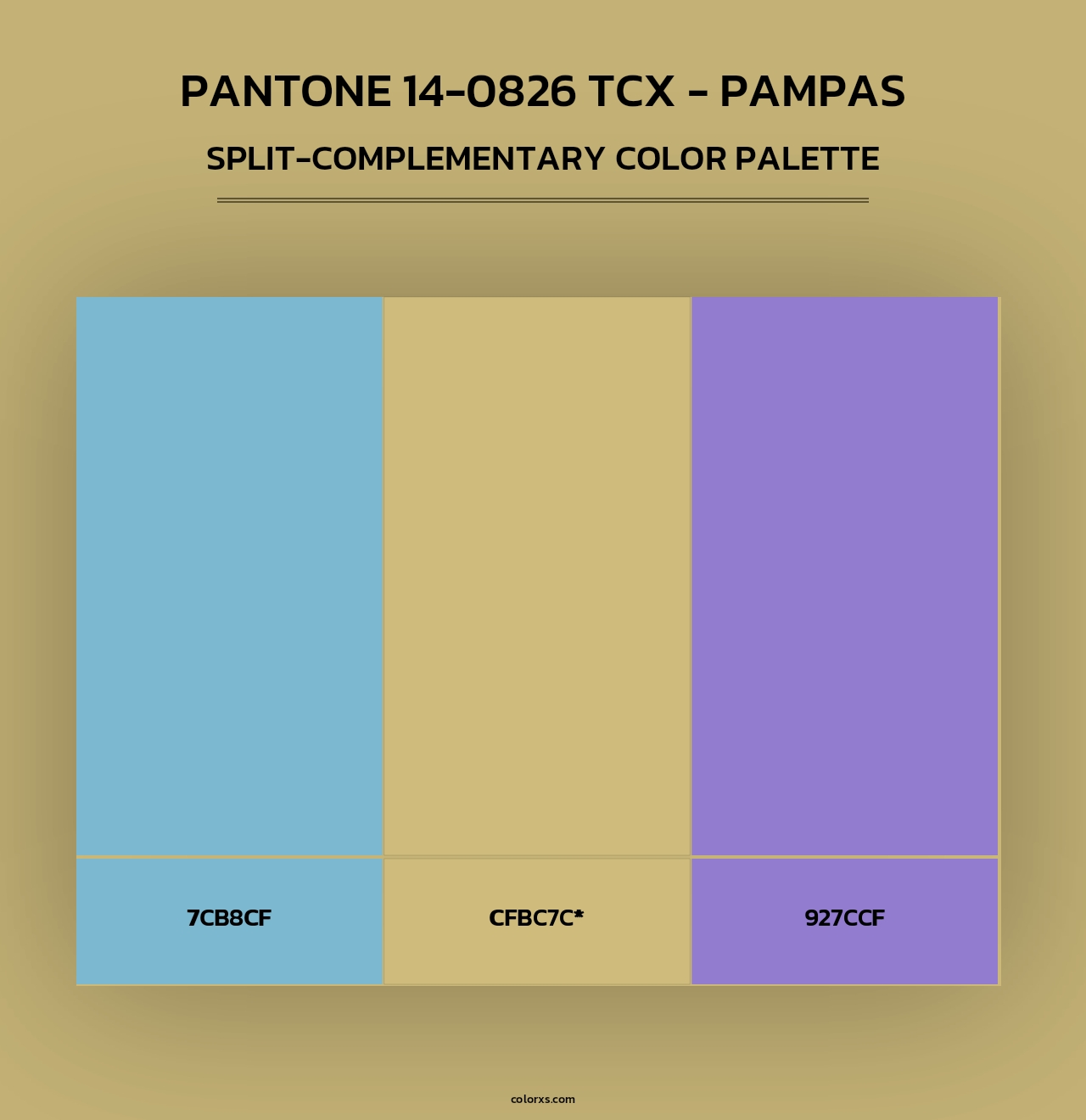 PANTONE 14-0826 TCX - Pampas - Split-Complementary Color Palette