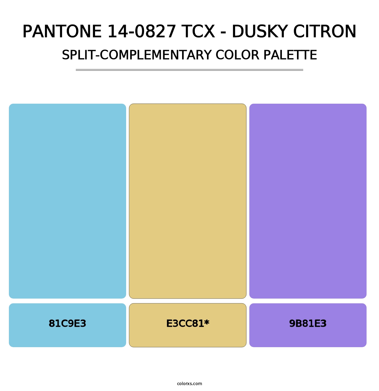 PANTONE 14-0827 TCX - Dusky Citron - Split-Complementary Color Palette