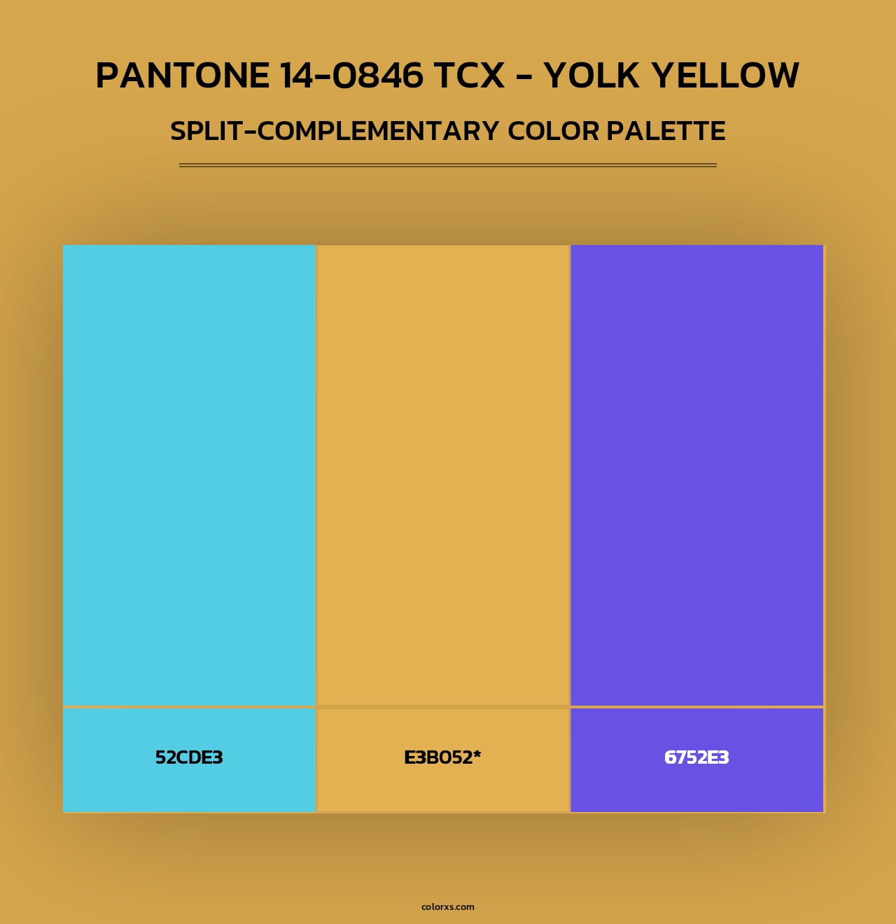 PANTONE 14-0846 TCX - Yolk Yellow - Split-Complementary Color Palette