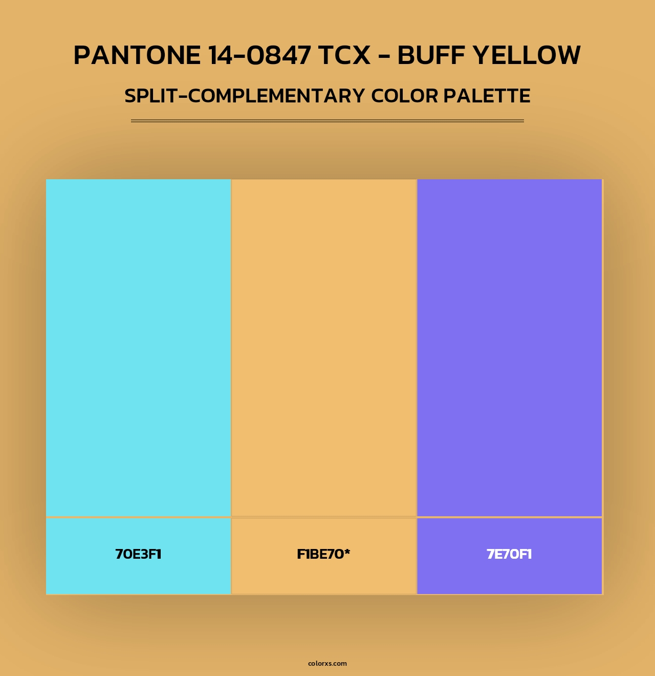 Pantone 14-0847 TCX - Buff Yellow - Split-Complementary Color Palette