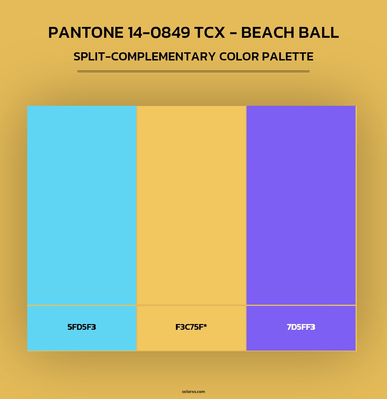 PANTONE 14-0849 TCX - Beach Ball - Split-Complementary Color Palette